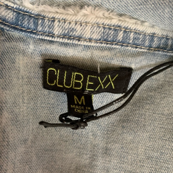 NWT Dolls Kill Club Exx Throw It Back Halter Denim Crop Top Size M - Picture 6 of 7